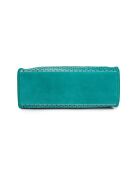Sac cabas en cuir perforé Gae turquoise - 36x29x16 cm