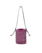 Sac seau porté épaule en cuir tressé Louvre orchidée - 19x25x14 cm