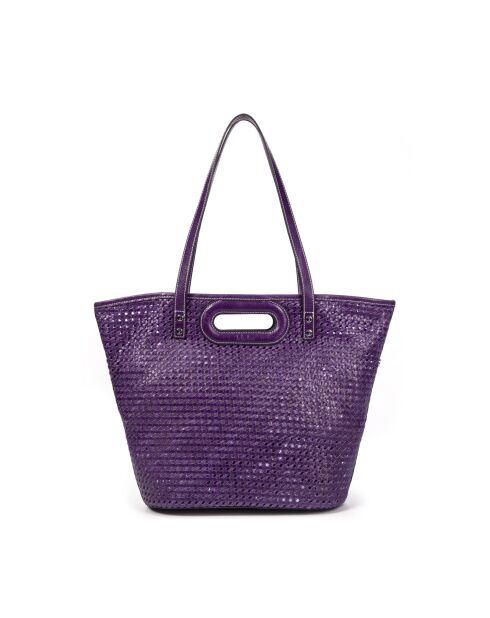 Bolso de hombro Ofine de piel tejida morado - 29x30x16 cm