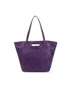 Schultertasche Ofine aus geflochtenem Leder lila - 29x30x16 cm