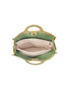 Bolso Gae de piel perforada verde oscuro - 36x29x16 cm