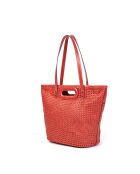 Sac cabas porté épaule en cuir tressé Ofine feu - 29x30x16 cm