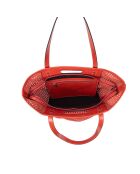 Sac cabas porté épaule en cuir tressé Ofine feu - 29x30x16 cm