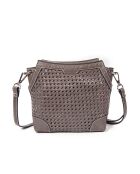 Furlo Bonbon gris schoudertas van geweven leer - 18x17x8,5 cm