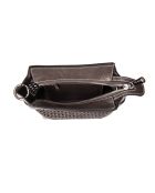 Furlo Bonbon gris schoudertas van geweven leer - 18x17x8,5 cm