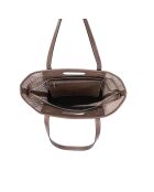 Ofine Schultertasche aus geflochtenem Leder in Taupe - 29x30x16 cm