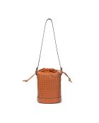 Bolso bandolera de piel tejida Louvre marrón - 19x25x14 cm