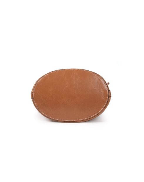 Bolso bandolera de piel tejida Louvre marrón - 19x25x14 cm