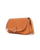 Zelie Schultertasche aus Leder in Cognac-Zopfmuster - 32x16x12 cm