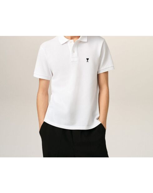 Polo en coton manches courtes Ami de Cœur blanc