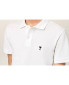 Polo en coton manches courtes Ami de Cœur blanc