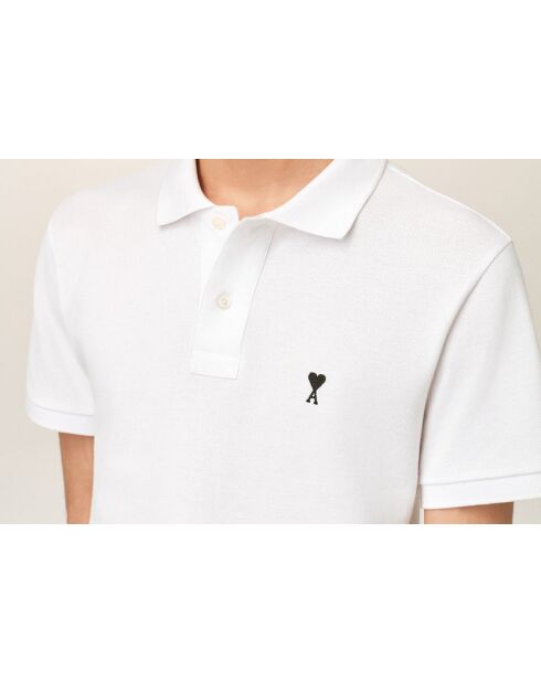 Polo en coton manches courtes Ami de Cœur blanc