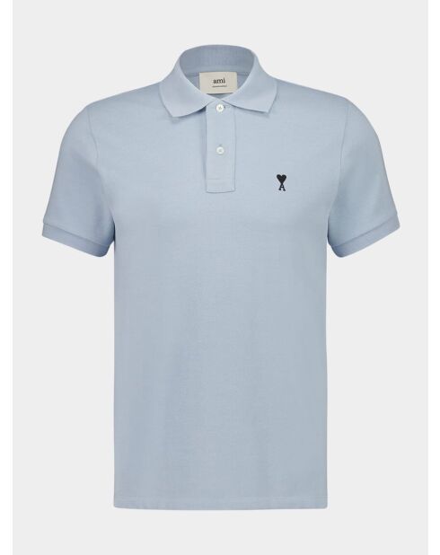 Polo en coton manches courtes Ami de Cœur sky