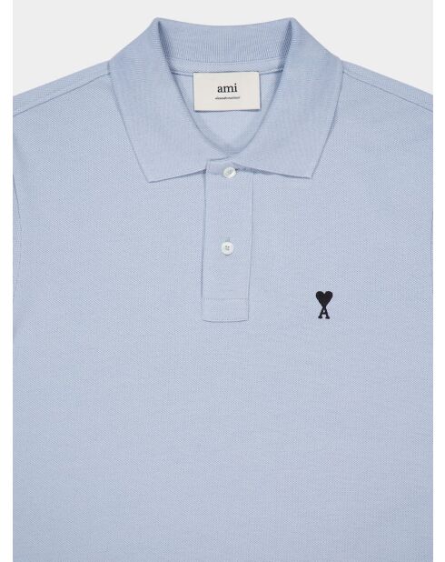 Polo en coton manches courtes Ami de Cœur sky