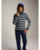 Blauer gestreifter Pullover Gouly