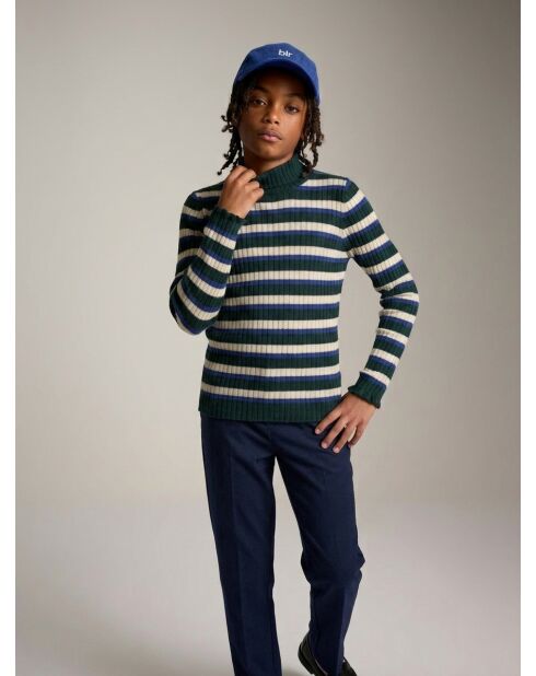 Blauer gestreifter Pullover Gouly