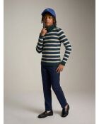Blauer gestreifter Pullover Gouly