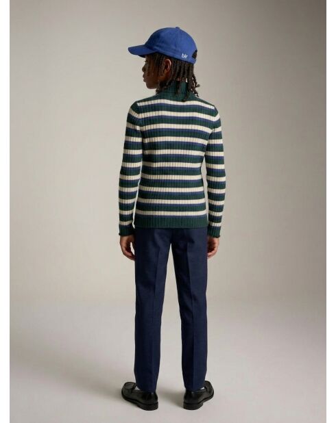 Blauer gestreifter Pullover Gouly