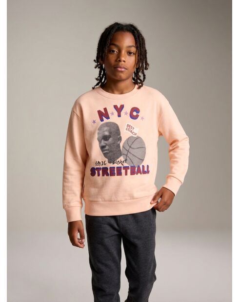 Hellrosa Sweatshirt Fago aus Baumwolle