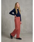 Pantalon Fiona imprimé vichy rouge