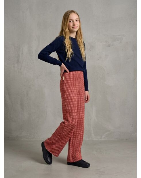 Pantalon Fiona imprimé vichy rouge