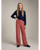 Pantalon Fiona imprimé vichy rouge