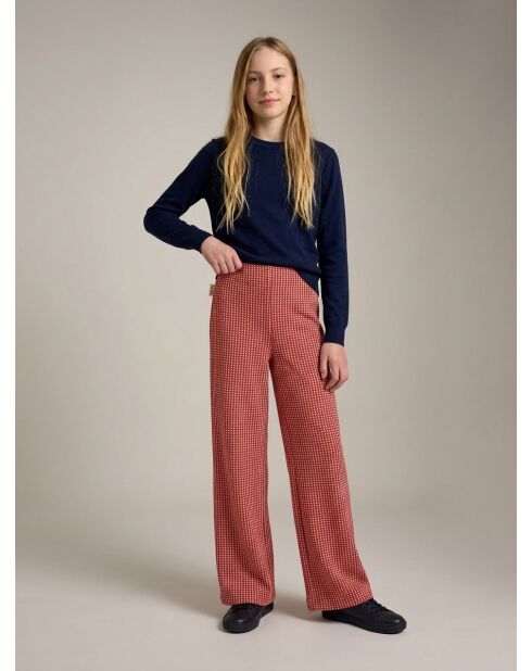 Pantalon Fiona imprimé vichy rouge