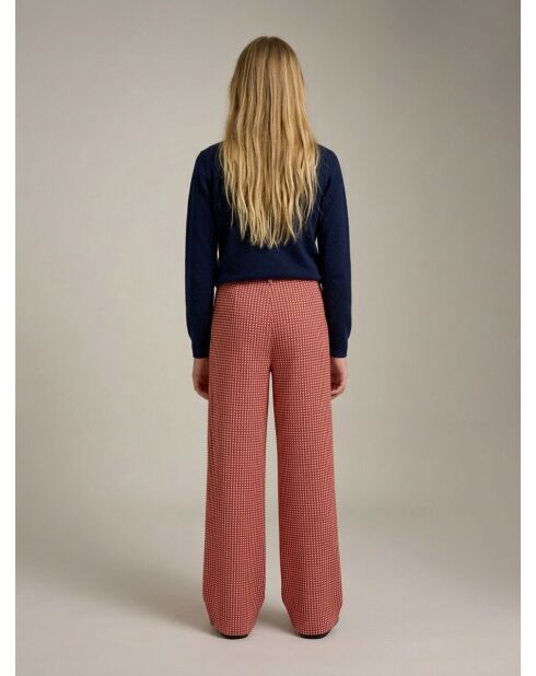 Pantalon Fiona imprimé vichy rouge