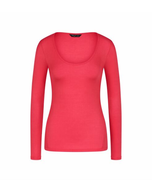 Top Beauty Layers U-Ausschnitt leuchtend rot