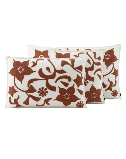 Housse de coussin en lin mélangé Chiara mocaccino - 50 x 80 cm
