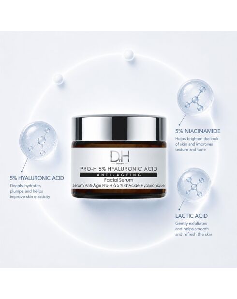 DR H Pro-H Anti-Aging-Gesichtsserum mit 5% Hyaluronsäure, 30 ml