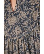 Marineblauwe jurk met print Liana