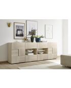 Buffet 2 portes, 4 tiroirs DAMA chêne samoa - 241x84x43 cm