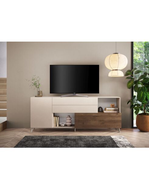 Buffet grand MONACO cachemire / mercure - 241x94x43 cm