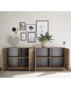 Buffet 4 portes JUPITER chêne mercure - 241x44x90 cm