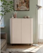 Meuble de rangement, 2 portes LIDO cachemire - 130x154x43 cm