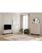 Meuble de rangement 2 portes avec pied métal ORTISEI cachemire - 130x154x43 cm