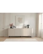 Buffet 4 portes avec pied métal ORTISEI cachemire - 230X43X85 cm