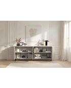 Buffet 4 portes avec pied métal ORTISEI cachemire - 230X43X85 cm