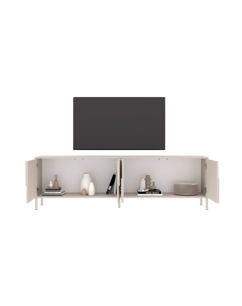 Buffet bas 4 portes STONE cachemire - 205x62x40 cm