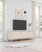 Buffet bas 4 portes STONE cachemire - 205x62x40 cm
