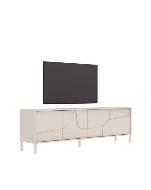 Buffet bas 4 portes STONE cachemire - 205x62x40 cm