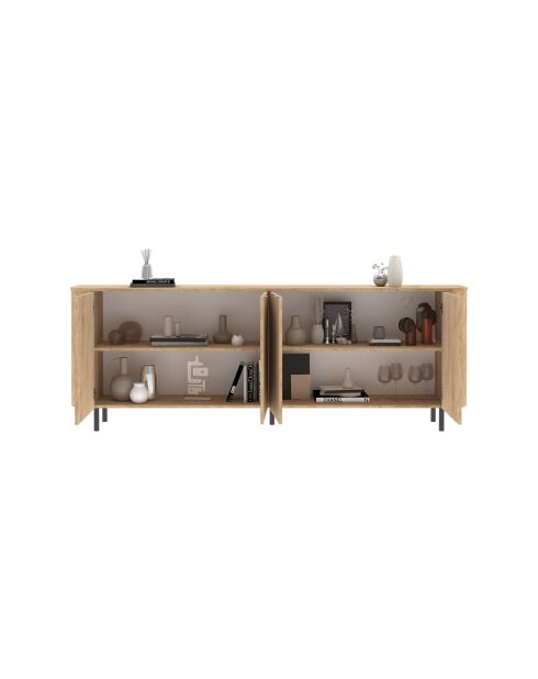 Buffet 4 portes MURANO chêne cadiz - 230.5x83x43 cm