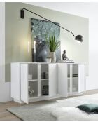 Buffet 4 portes ICE blanc laqué brillant - 180x78x43 cm