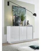 Buffet 3 portes ICE blanc laqué brillant - 137.1x42.4x78.2 cm
