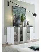 Buffet 3 portes ICE blanc laqué brillant - 137.1x42.4x78.2 cm
