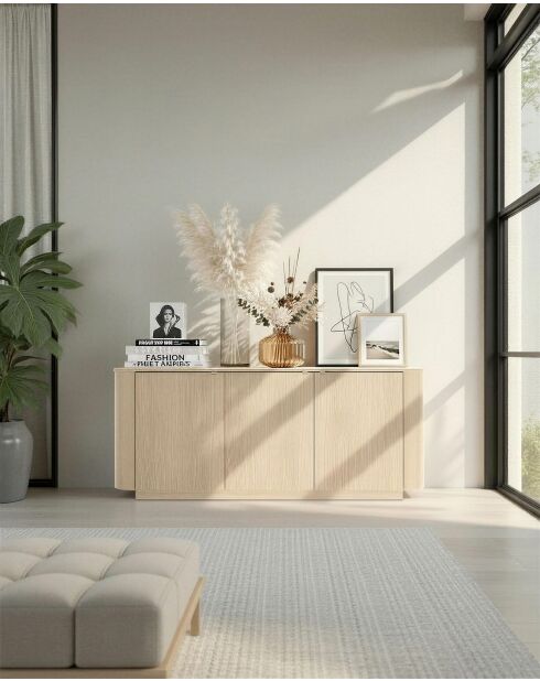 Buffet 3 portes ADRIATICO chène clair lindbergh - 180x75x43 cm