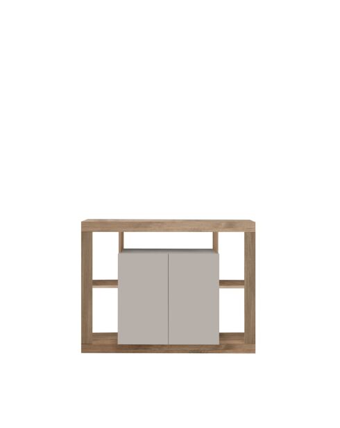 Buffet 2 portes RIMINI mercure / cachemire - 134x102x40 cm