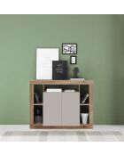 Buffet 2 portes RIMINI mercure / cachemire - 134x102x40 cm