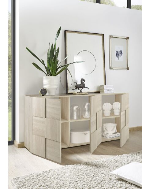 Buffet 3 portes en bois DAMA chêne samoa - 181x42x84 cm